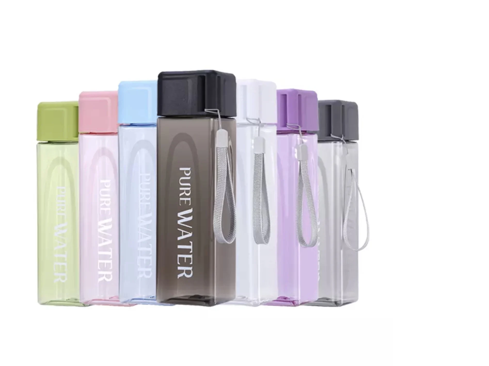 Good Quality Water Bottle Plastic Clear Custom Logo Square Leak-proof Outdoor Sports CLASSIC Water Bottle