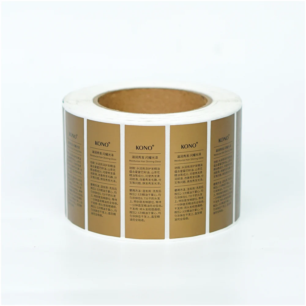 Custom Self Adhesive Silver Bopp Roll Sticker Shiny Soft Touch Printing Bottle Label For Hair Oil Product