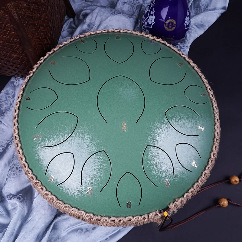 Made in China high cost performance Music therapy white 14 inches 15 tone Tank Handpan  drum toy hunk drum Steel tongue drum