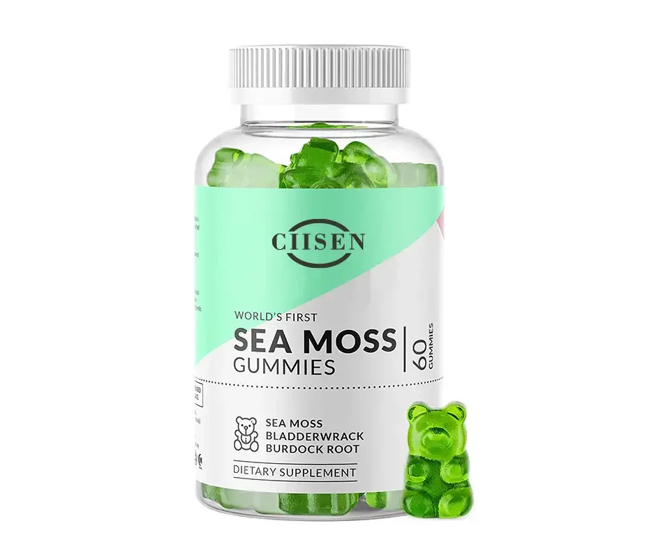 OEM Sea Moss Gummies Organic Seamoss with Maximum Potency Bladderwrack and Burdock Root Supports Skin and Joint Health