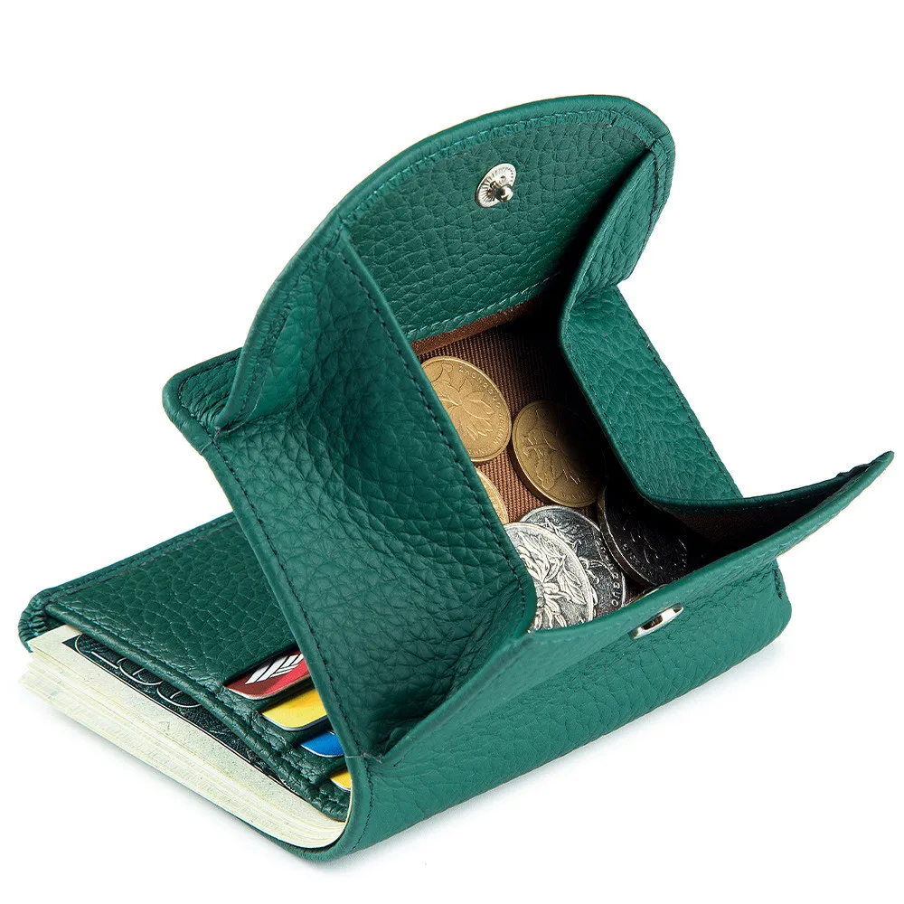 Women Wallet Genuine Leather Coin Holder Slim Mini Wallet with Coin Purse RFID Real Leather Cute Wallet for Women