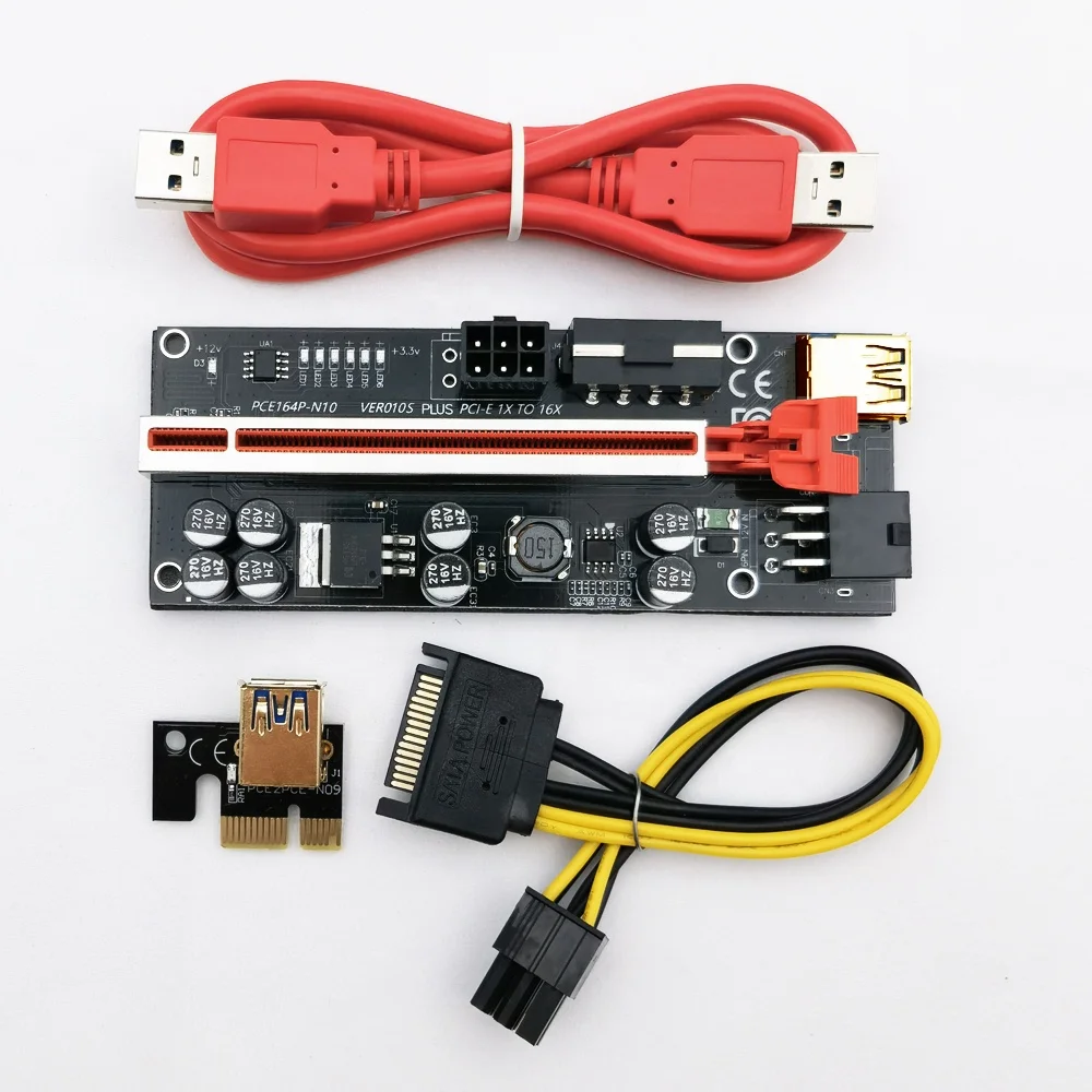 2021 VER010S Plus PCIe PCI-e Райзер-карта Ver 010S 1X до 16X расширитель-адаптер USB3.0 для графической карты