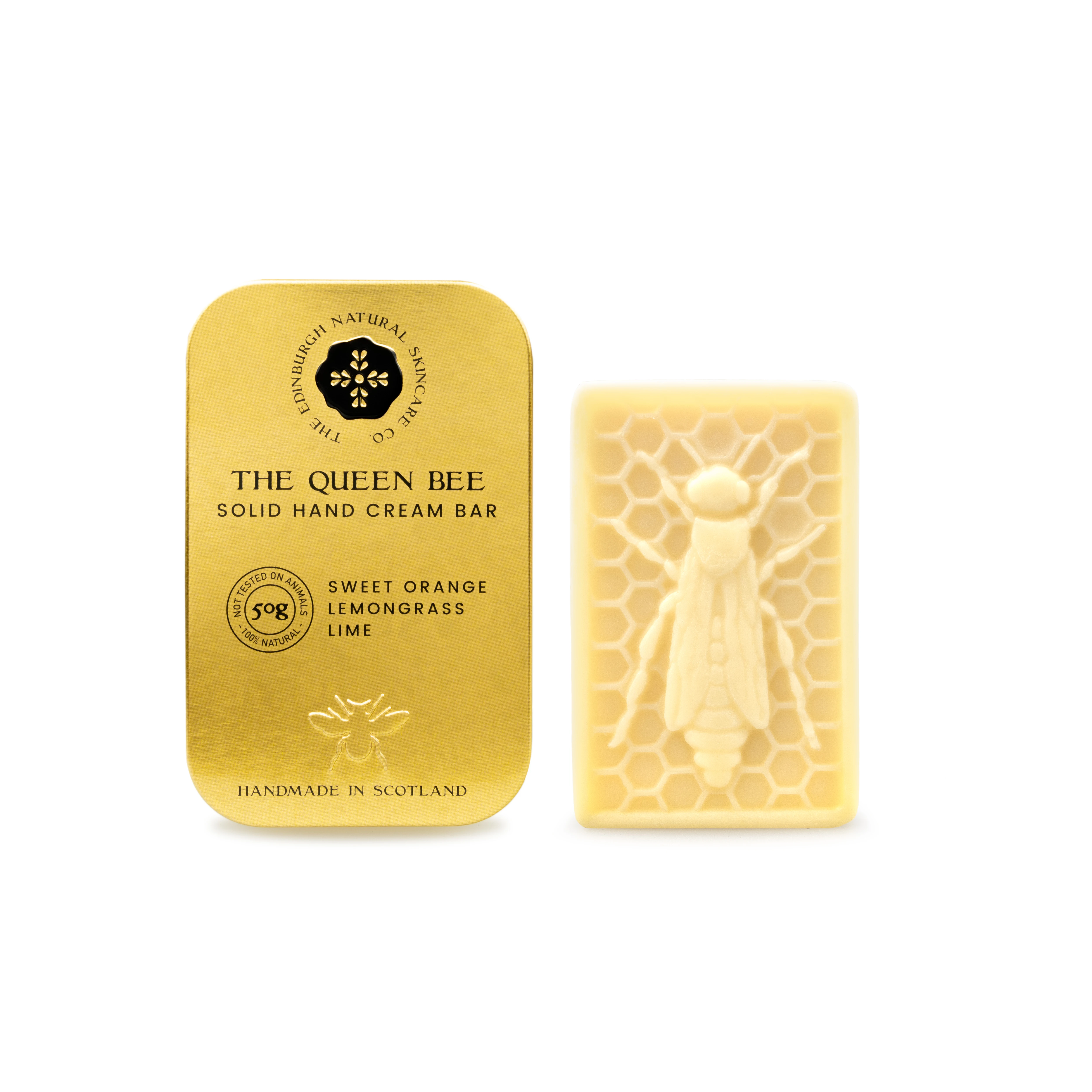 The Queen Bee Solid Hand Cream Bar  - 100% Natural Handmade in Scotland - The Edinburgh Natural Skincare Co.