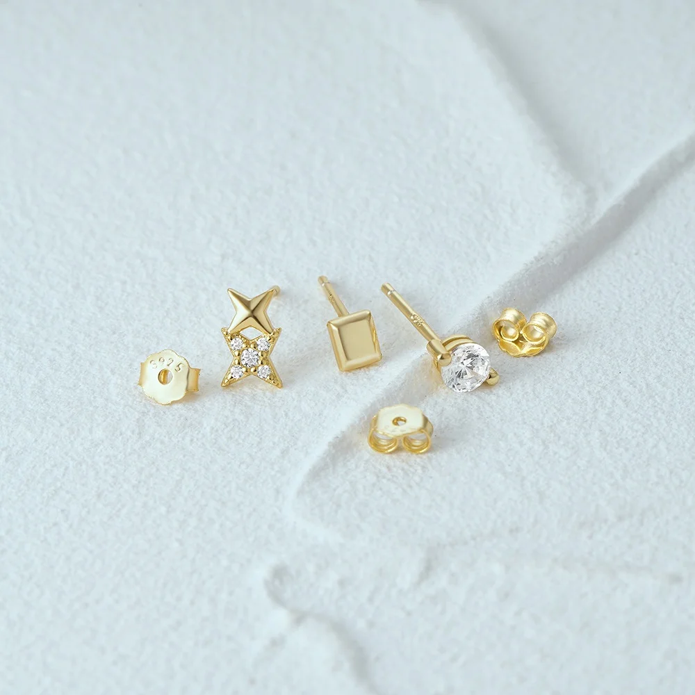 Popular Jewelry Sets Little Star Stud Earrings 925 Sterling Silver High Quality Small Earring Women