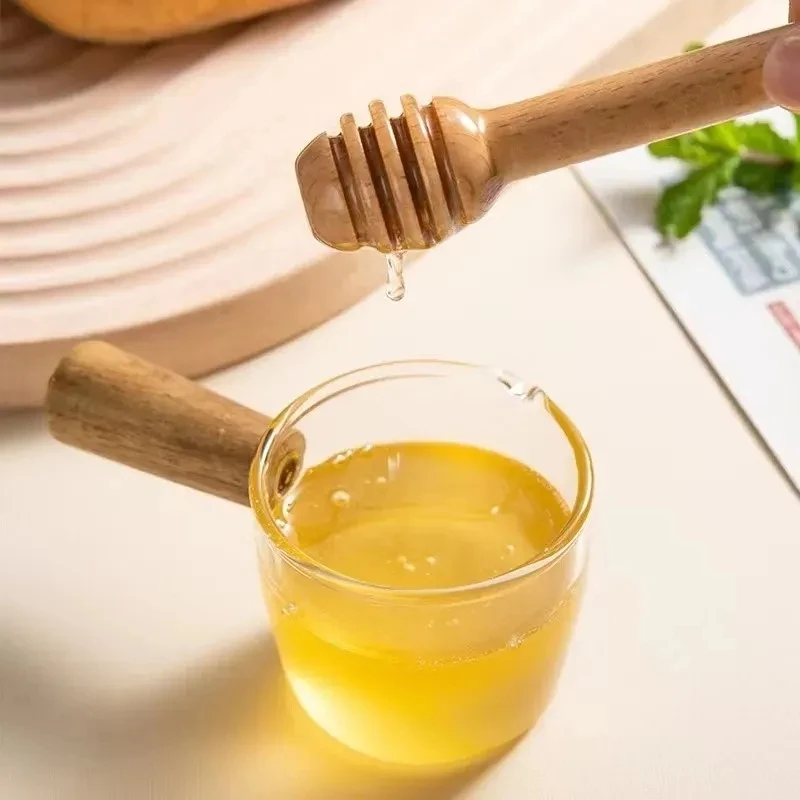 Eco-Friendly Long Handle Mixing Stick Milk Tea Muddler Stirrer Dessert Tools Mini Wooden Honey Spoon