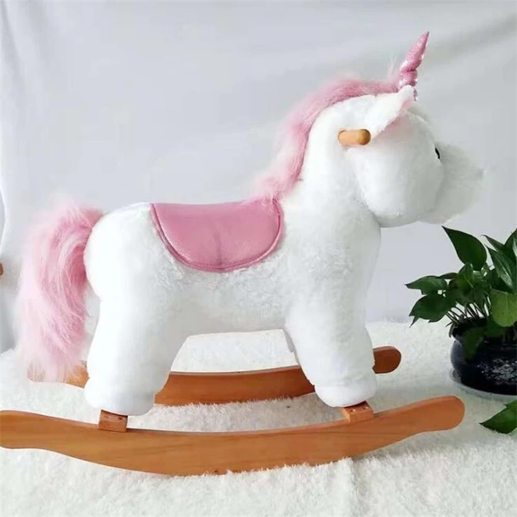 Newborn Indonesia Child Life Size Wooden Rocking Horse For Sale