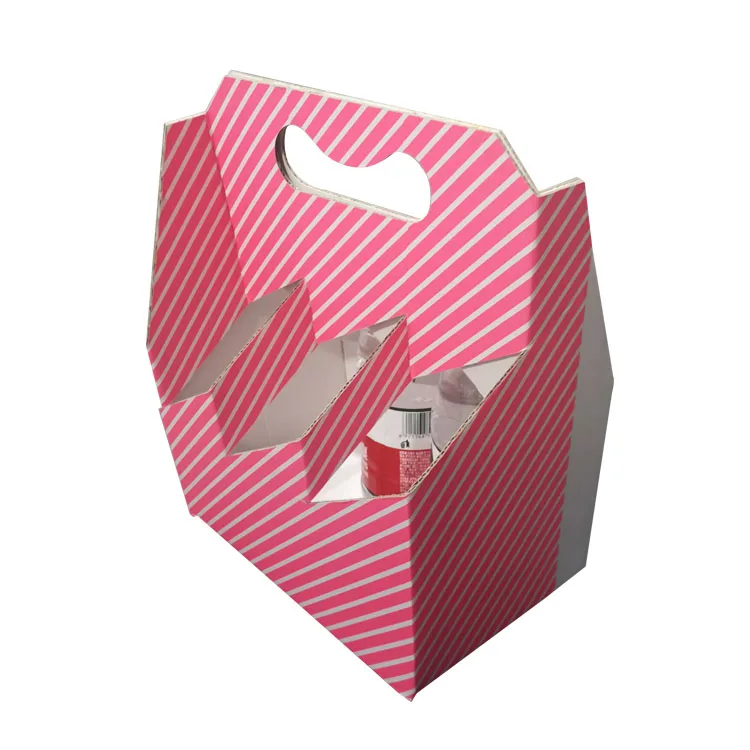 Corrugated Carton Kraft Holder 4 6 Pack Display Bottle Drink Counter Stand Cardboard Display Boxes