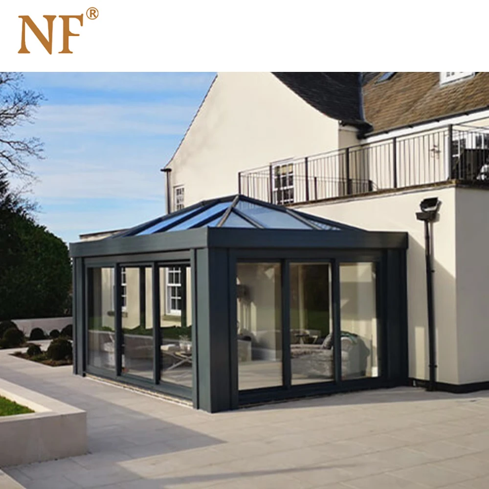 Prefabricate aluminium glass house/sunroom/greenhouse/conservatory hurricane proof