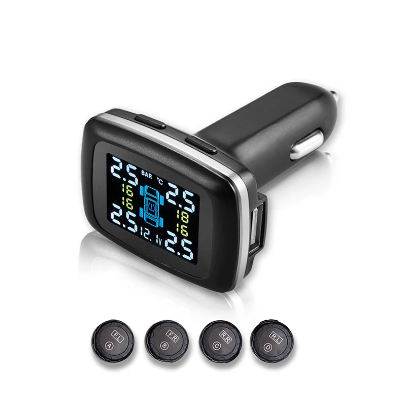 Riboton Real-time Wireless Car Tire Pressure Monitoring System C100 Solar External Internal Universal TPMS