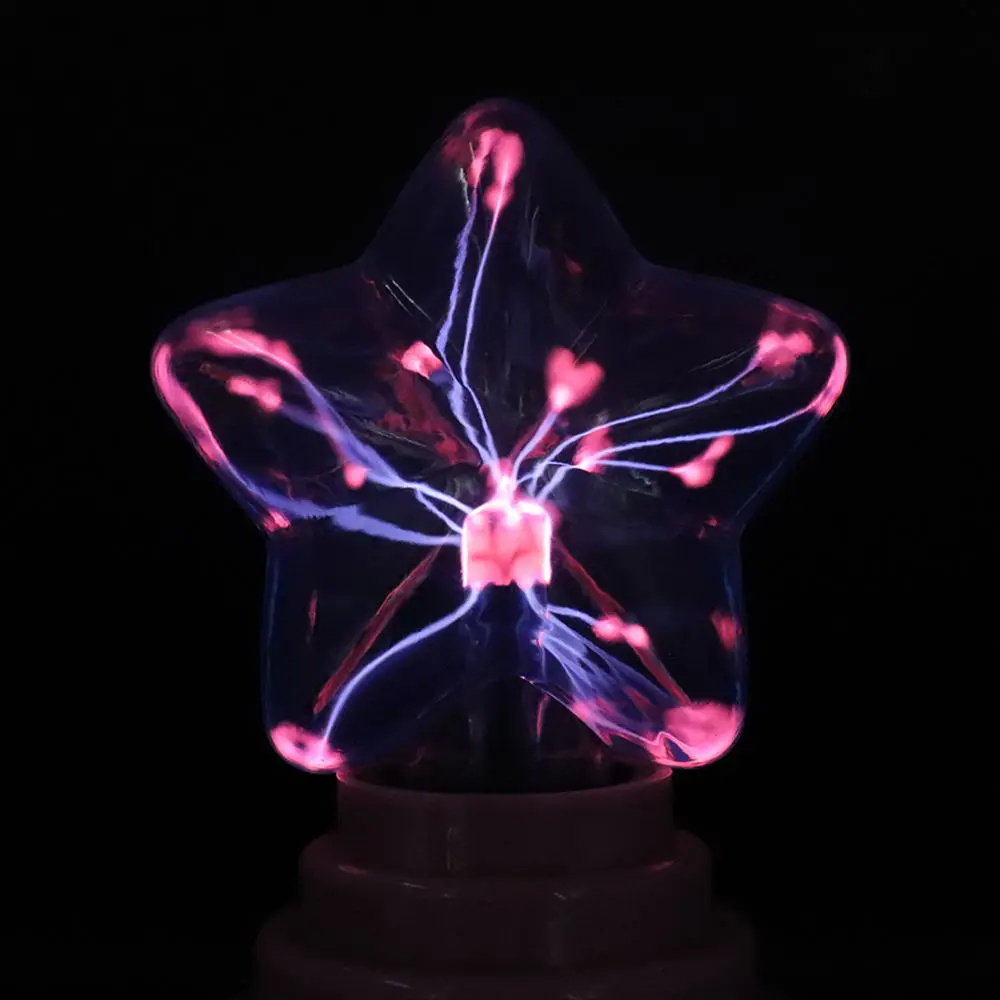 Multipurpose Table Decoration Usb Mini Star Shape Glass Magic Lamp Plasma Ball Light for Christmas Gift