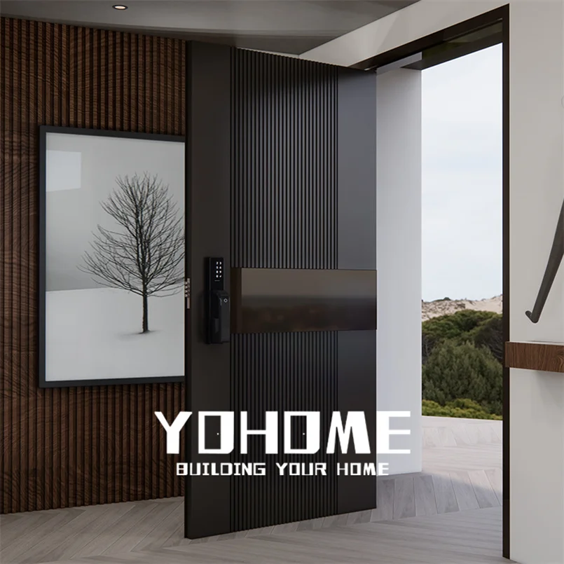 UK Standard Bespoke Luxury Modern Cast Aluminum Sturdy Reliable Huge Pivot Front Doors Aluminum Pivot Entrance Doors