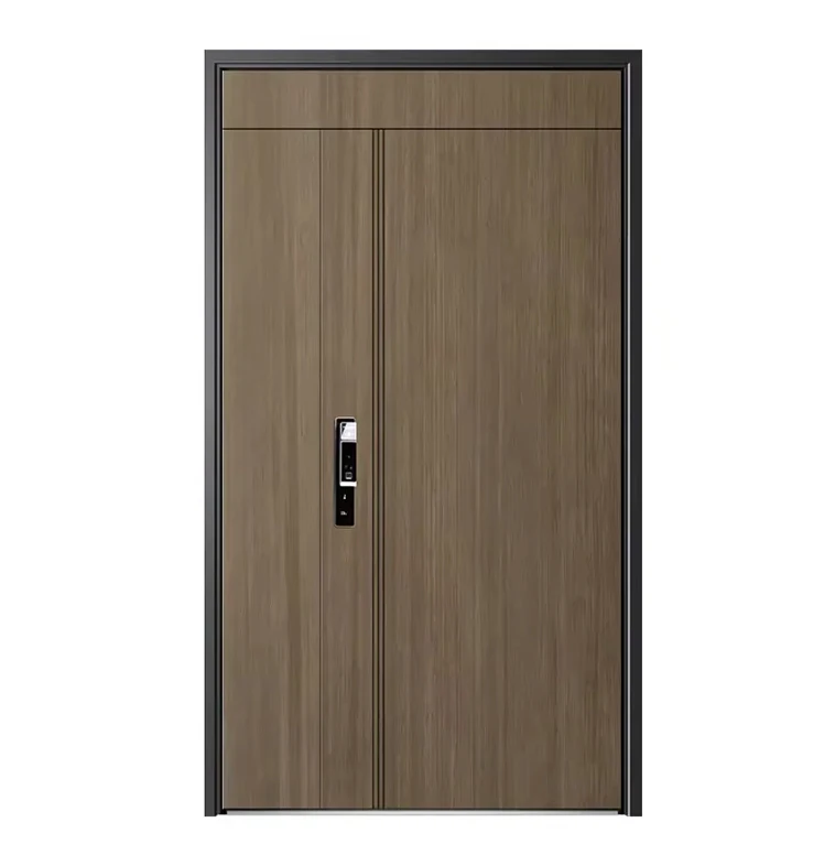 Top Ranking factory manufacturer entry Security Door waterproof Fireproof gray teak veneer mdf wooden porte bedroom pvc door