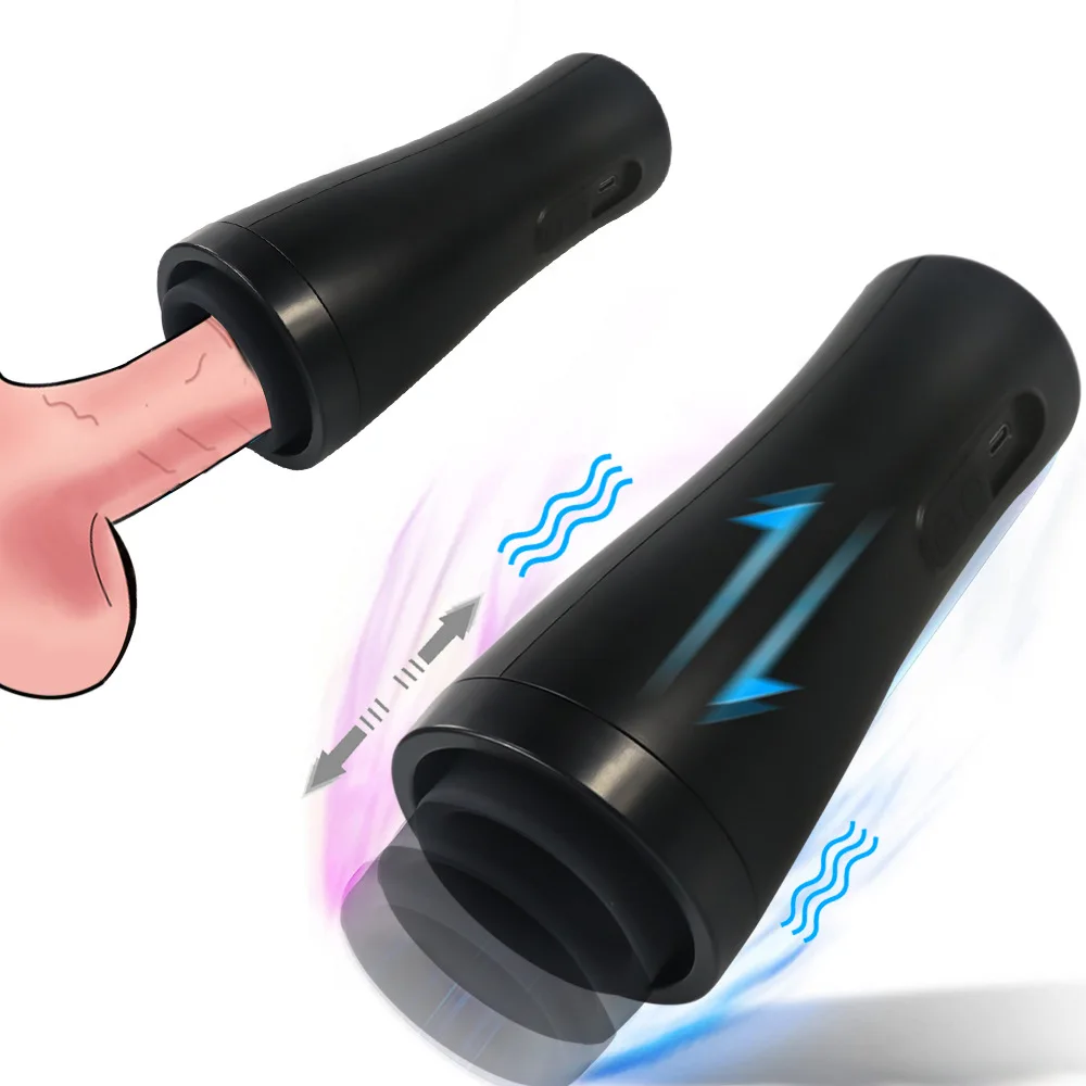 Black Knight Retractable Airplane Cup Male Masturbation Penis Exercise Trainer