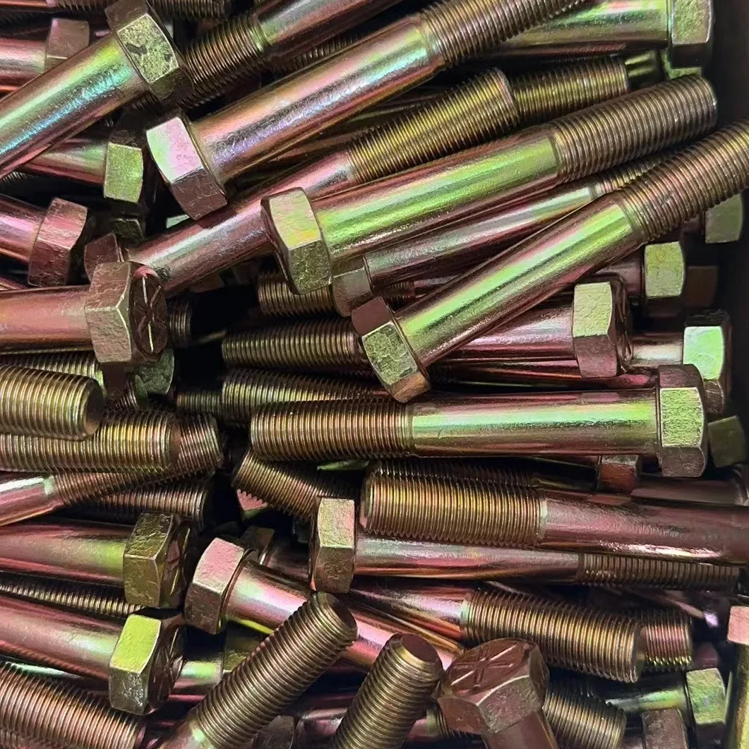 2024 Factory Hot Sale  HEX BOLT With Yellow Zinc Plated UNC UNF Grade 5 Grade 8  ANSI/ASME B18.2.1