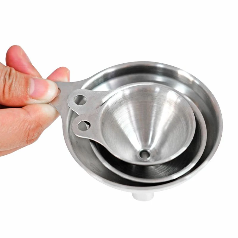 Kitchenware Tool stainless steel funnel Food Grade oil sauce funnel Hanging Ring