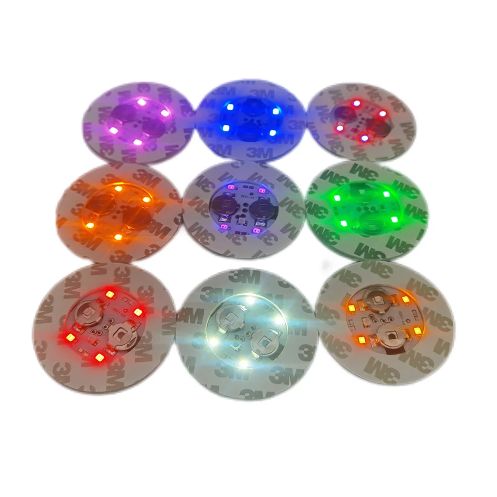2022 Newest EVA LED Coaster Sticker Led Bottle Lighting Coaster for Champagne Bottle or Cup For Bar Parties