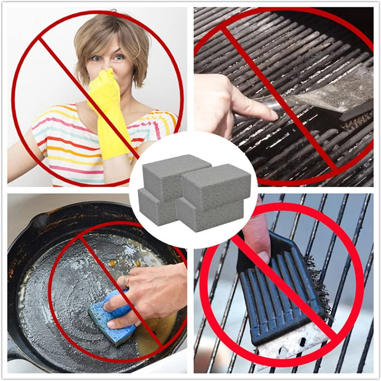 Mydyas Durable Environmentally Friendly Non Toxic Lightweight Pumice BBQ Griddle Grey Cleaning Brick Block