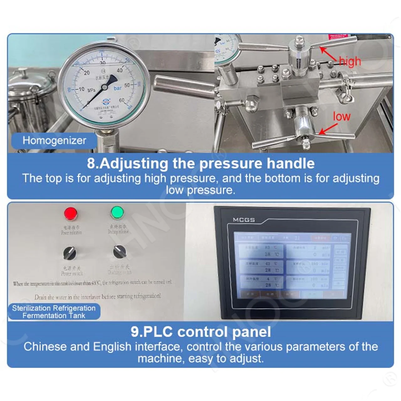 HNOC Drinking Yoghurt Milk Pasteurization Tank 100l Process Machine Dairy Yogurt Production Line