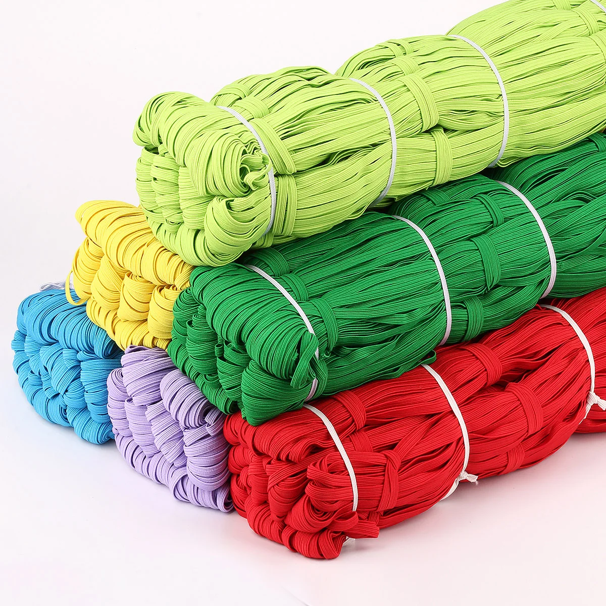 High quality 3mm 5mm6mm 8mm flexible polyester round flat strong latex rubber elastic cords rope for garment