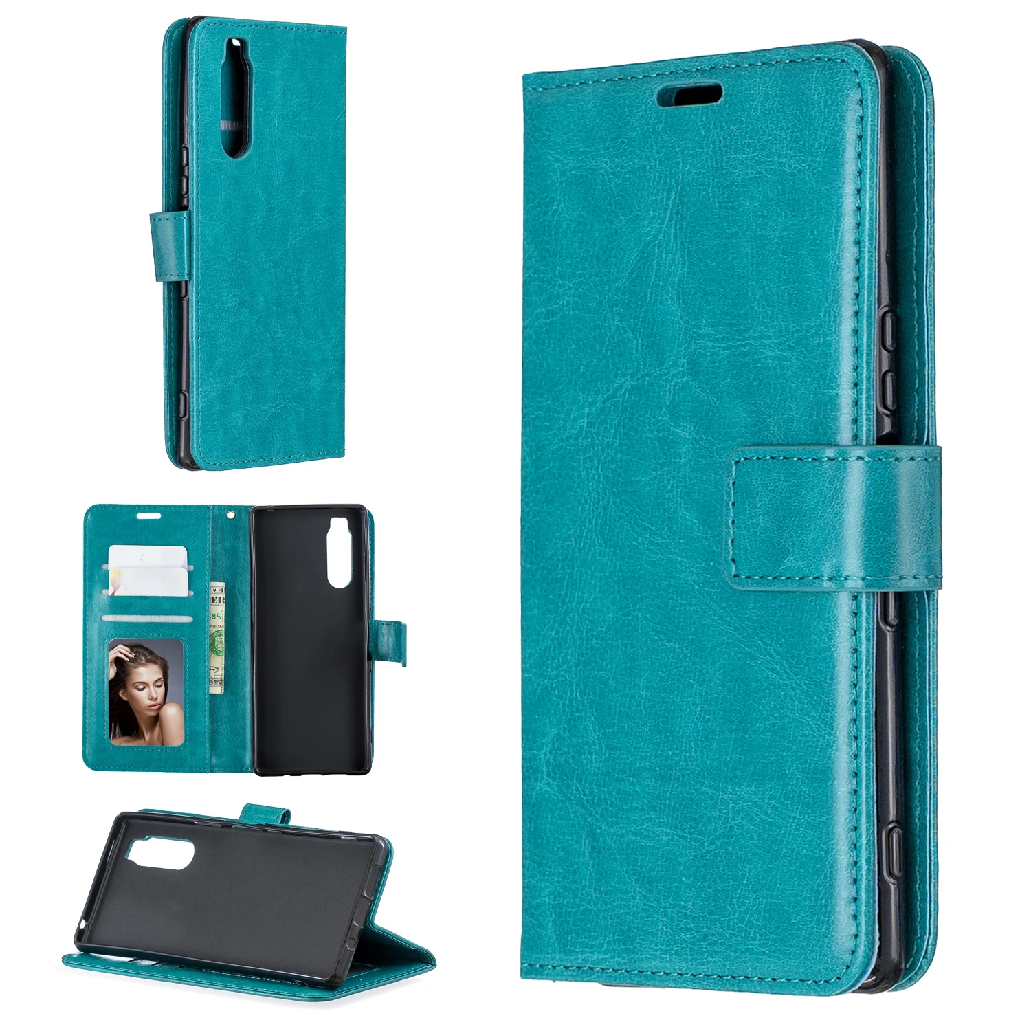 For Sony Xperia XZ1 Compact XZ2 XA1 Ultra L2 XA2 XZ3 XA3 L3 XZ4 Retro Wallet Leather Case Flip Cover