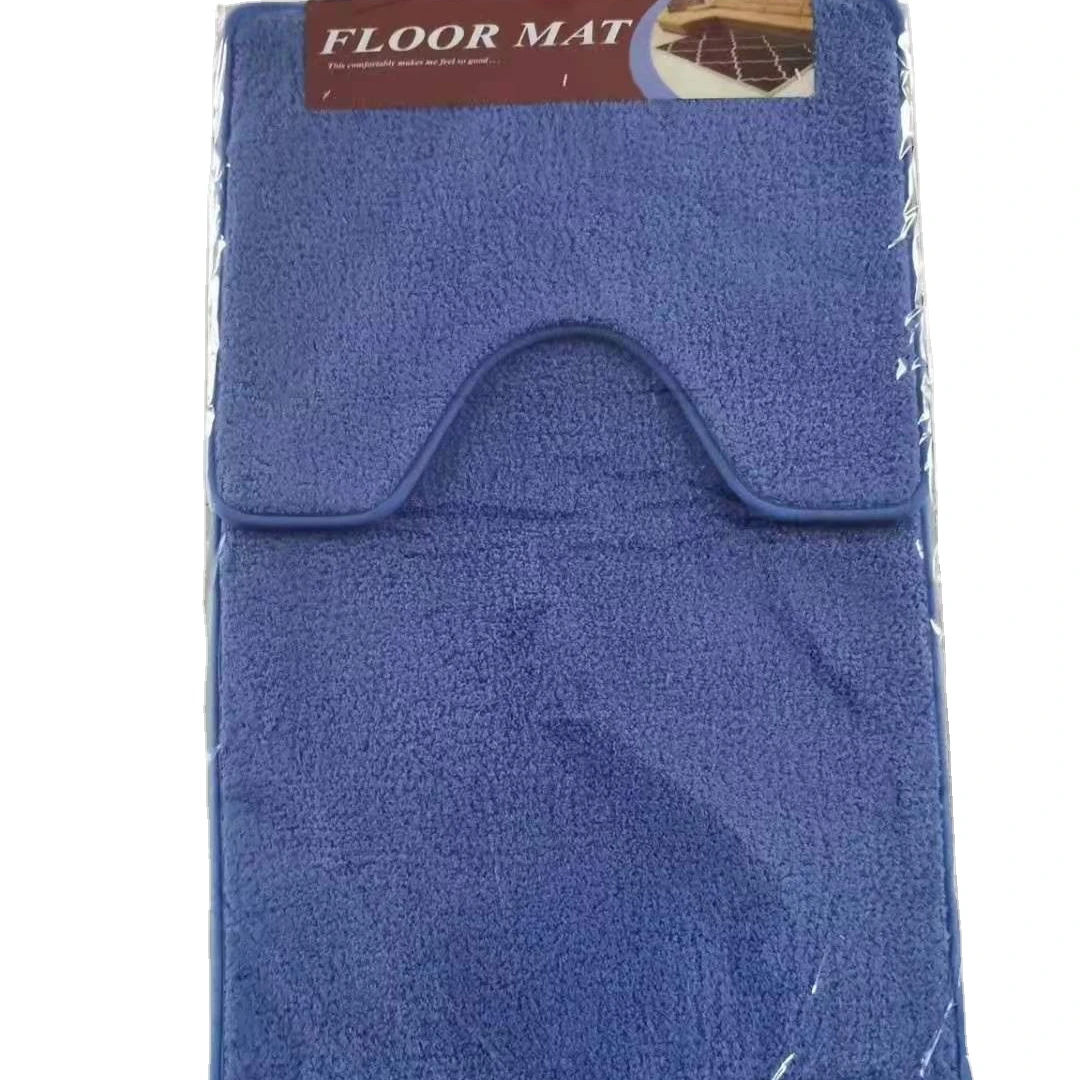 Hot sale 2pcs Chenille Bath Mat TPR backing Bathroom Mat Shaggy Absorbent Washable bathtub mat