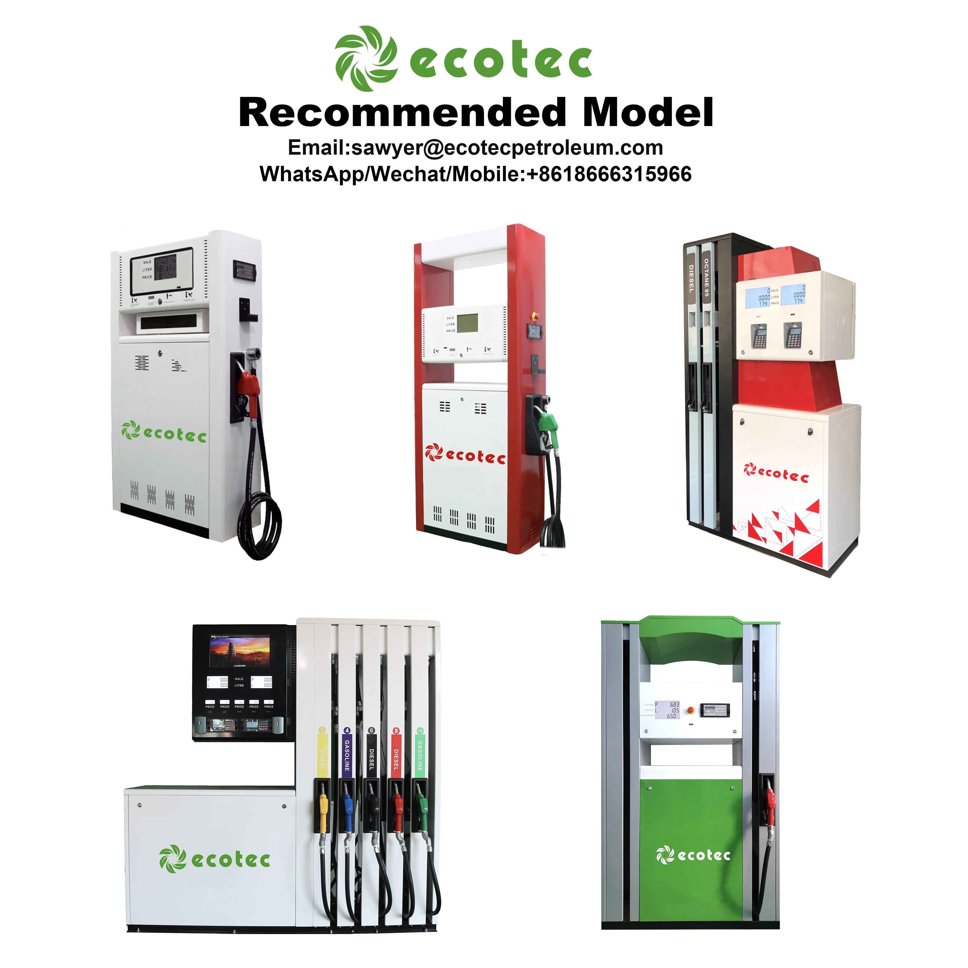 Ecotec LCD Display Single & Double Max 8 Nozzle Fuel Dispenser for sale