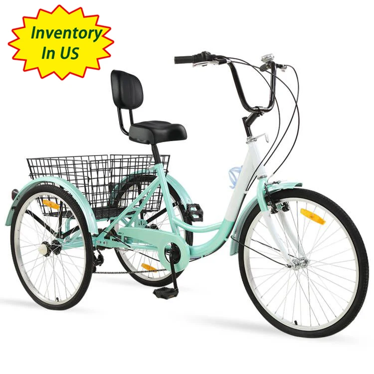 
free shipping from US warehouse adult tricycle 3-wheels trike bicycle adult ; cheap adult tricycle for sale 