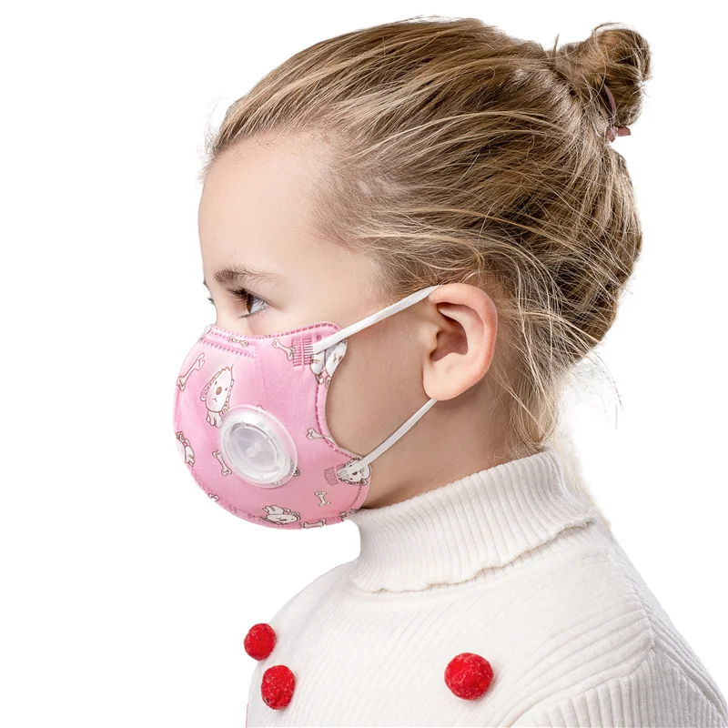Factory Wholesale Valved Folding  Baby Mask Filter Face KN95 Breathing Nose Dust Masks