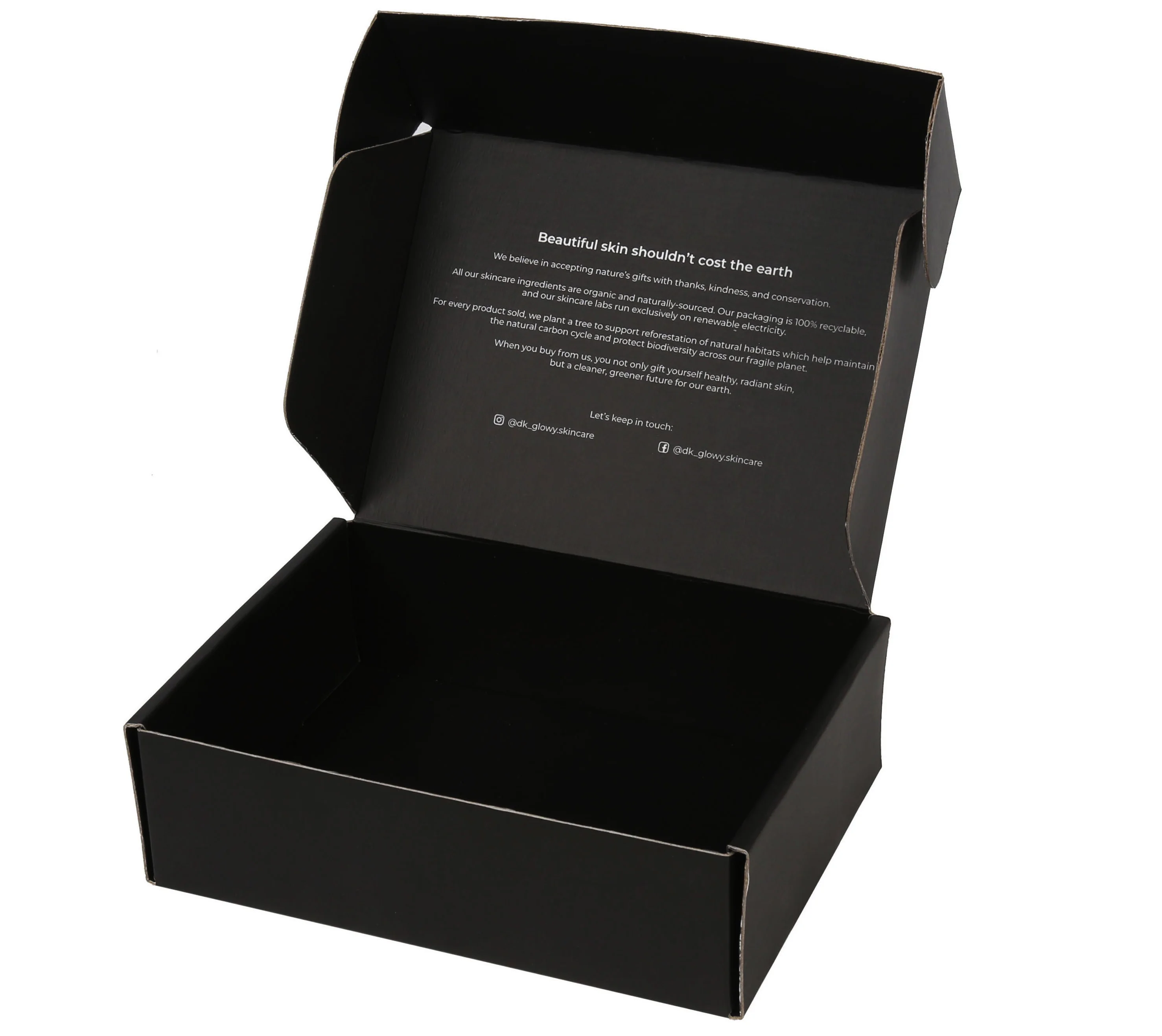 Ecommerce corrugated tuck top skincare mailer box recycled clothing packaging boxes black shipping box custom logo