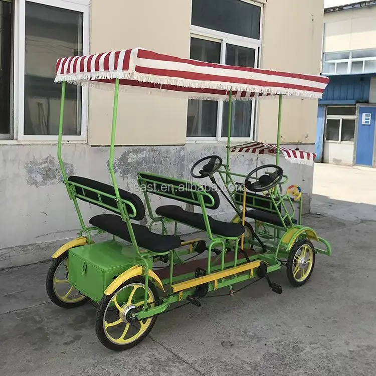 Public Green Tandem Bike Seat Bicycle Travel Side By Side Two Double Ordinary Oem Customized Steel Frame Logo Band Style Gears