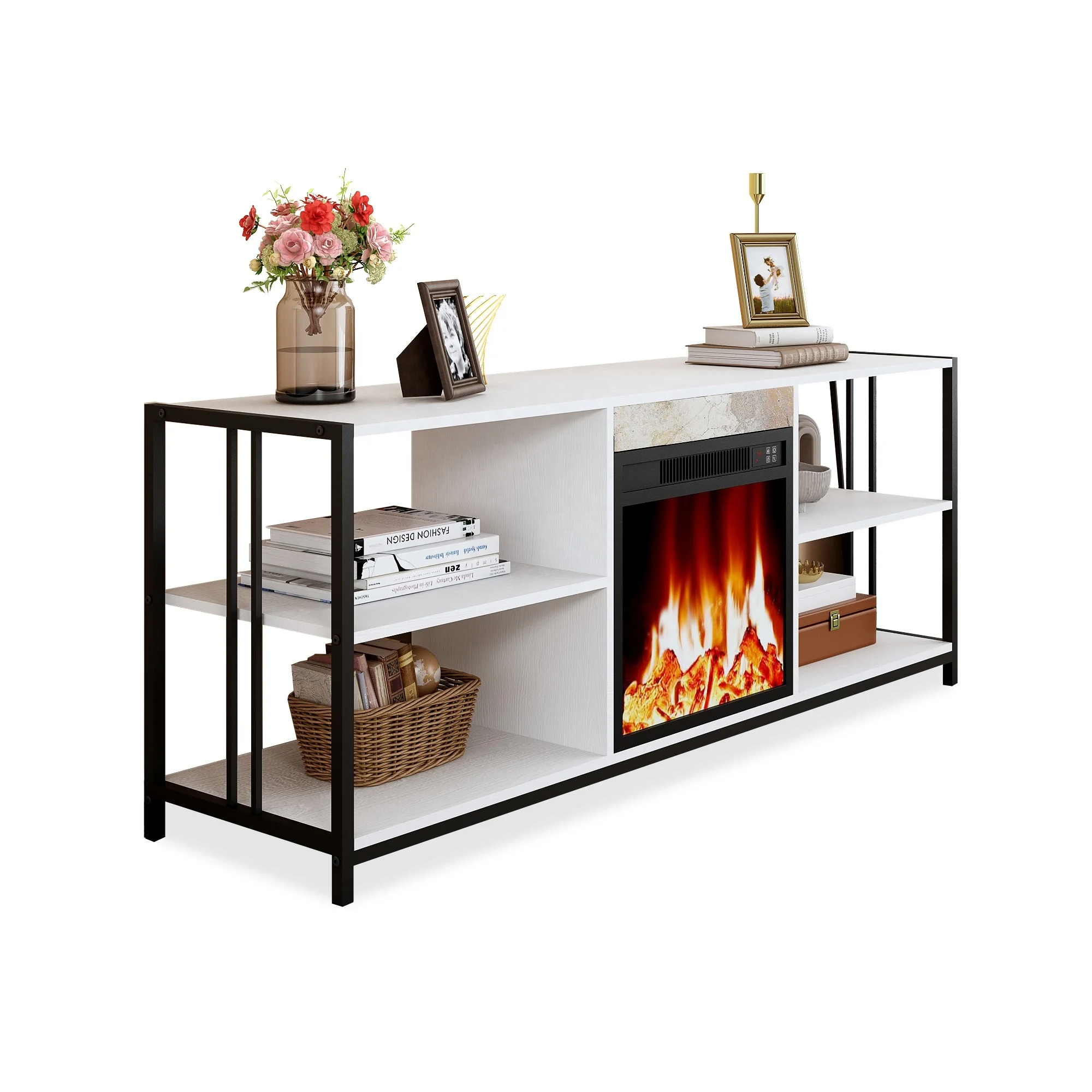 TV Unit Furniture with Fireplace TV Cabinet Modern Luxury Electric Fireplace TV Stand JHD22-70
