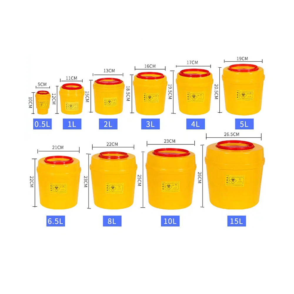Medical PP Plastic Safety Box Biohazard Needle Syringe Bin Disposable Sharps Container