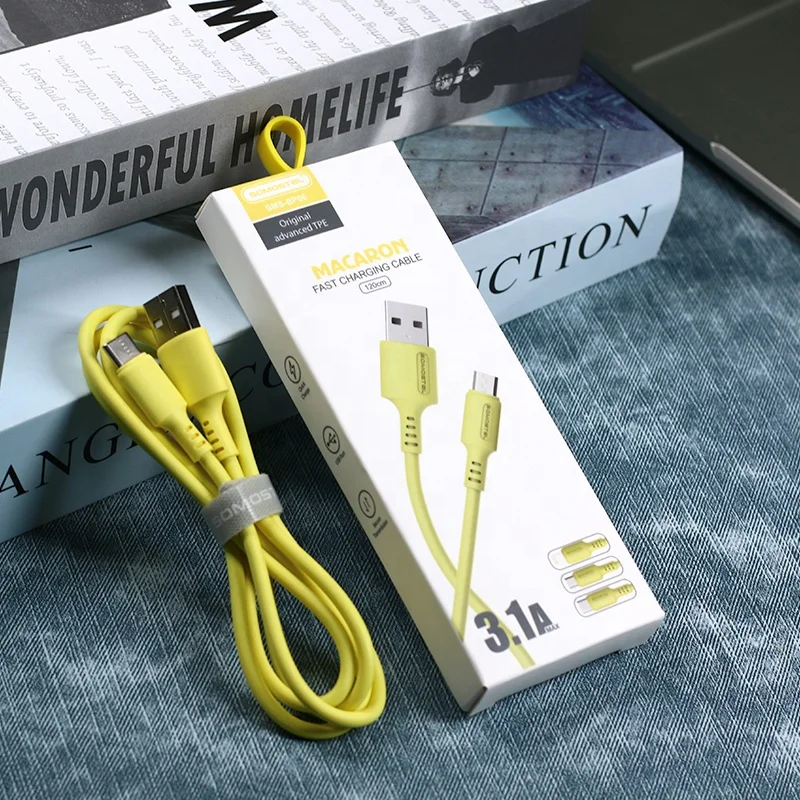 Macaron Color Usb Cables Fast Charging Data Cable 3.1A Wired Cable For Mobile Phone Accessories