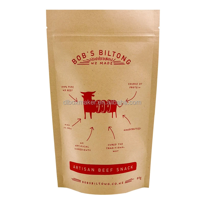 Custom Biodegradable Food Packaging Eco Friendly Bags Printed for Food Compostable Zip Bag Tea Stand Up Paper Pouch for Snacks