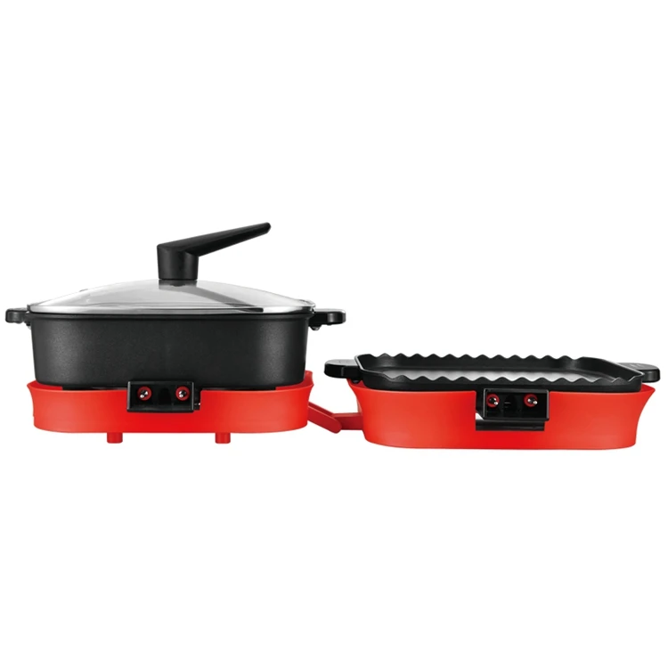 
Two In One Highly Efficient Multi-Function Electric Barbecue Grill Hot Sale Nonstick Electric Grill With Hot Pot 