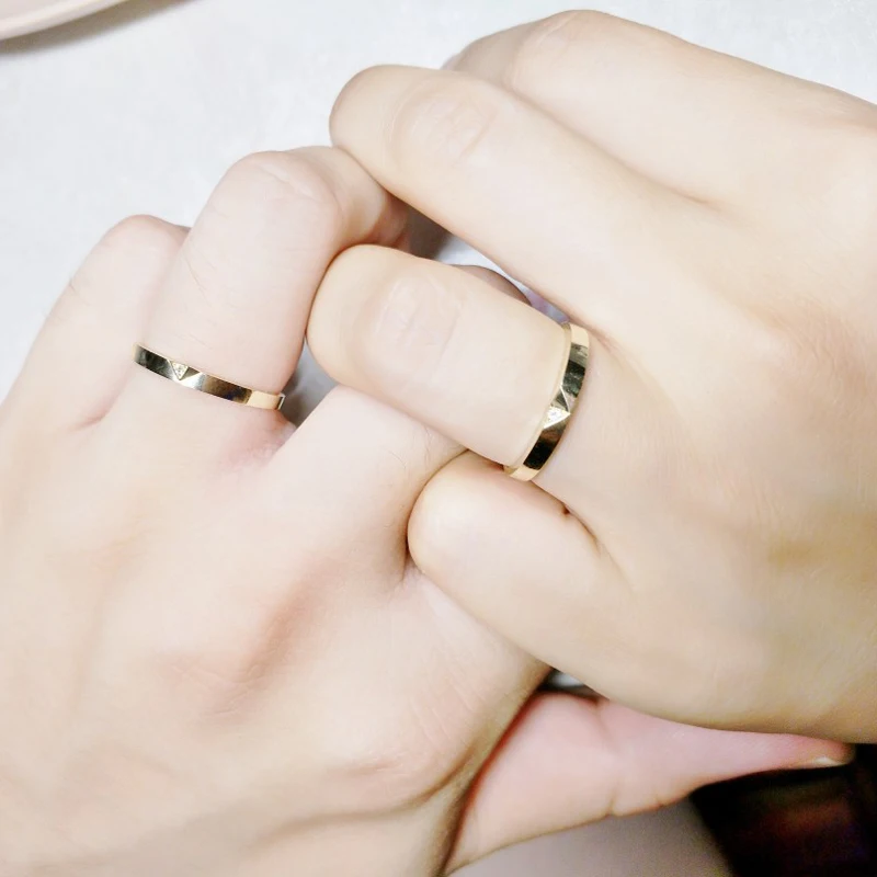 Custom 9K 14K 18K Real Solid Gold Engagement Couple Ring Moissanite Diamond Wedding Rings