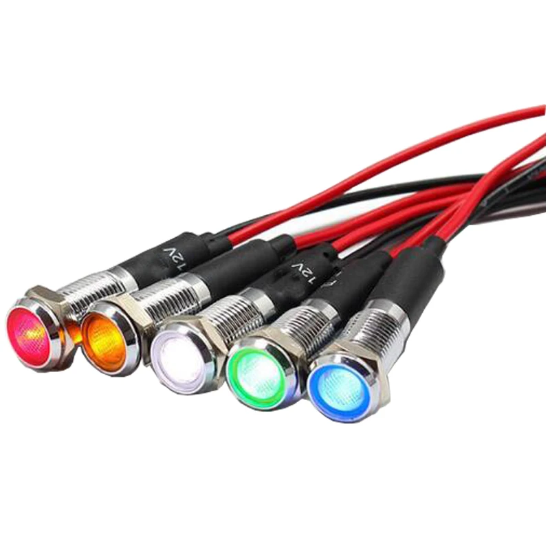 Professional metal Indicator Light For Oven Parts 12v 24v 220v red green yellow clear