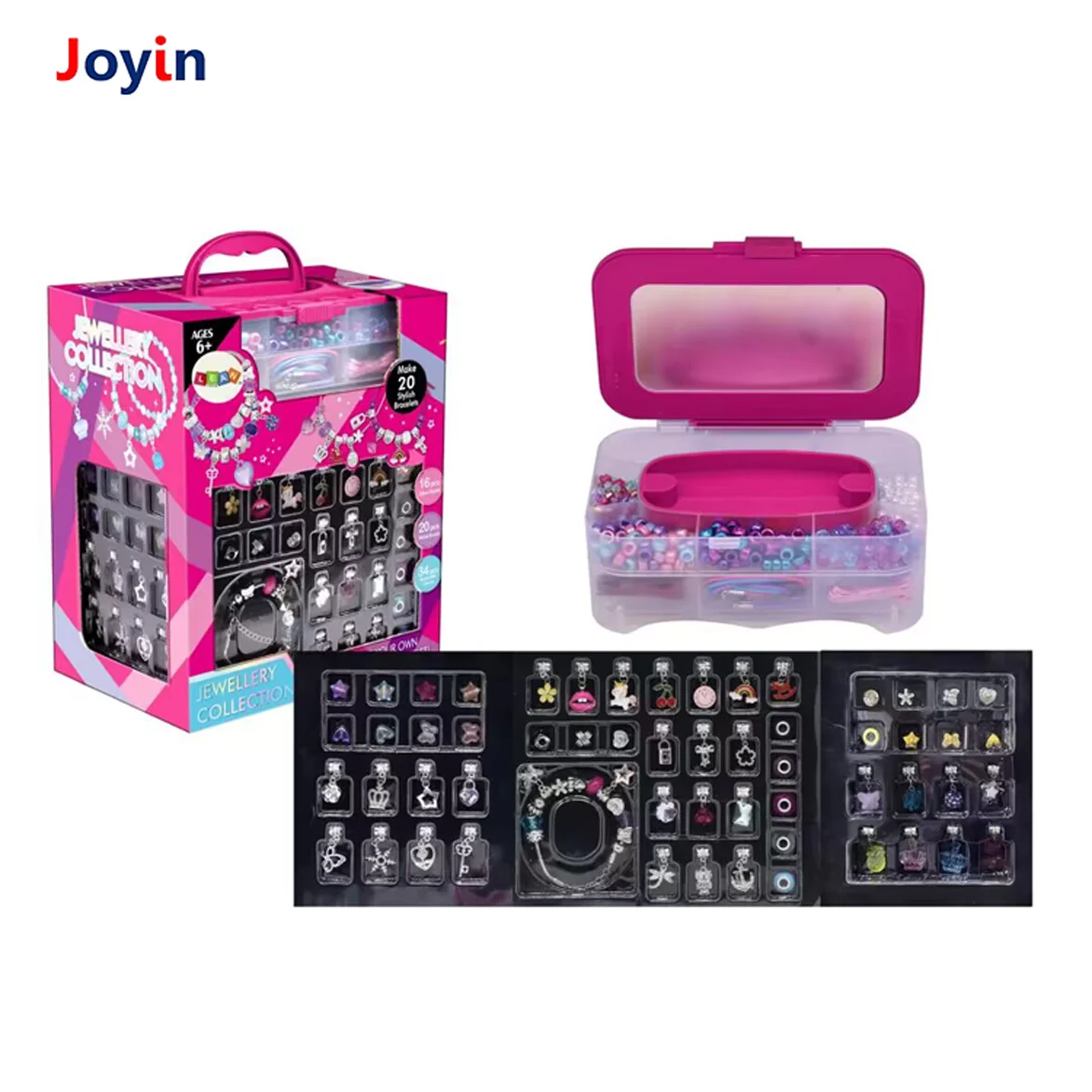 Pandora-Inspired Beading Kit Toy Create Stunning Bracelets, Pendants, and Jewelry for Girls with Beads and Charms