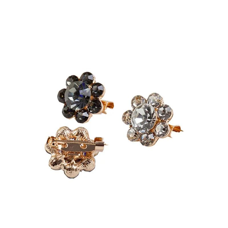 2021 new small pin rhinestone silk scarf button shawl cardigan coat dress headband accessory button brooch