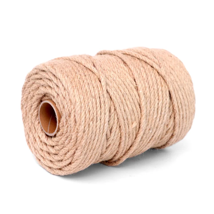 100m per roll spool packaging 100% Natural Hemp twisted Jute ropes for DIY decoration