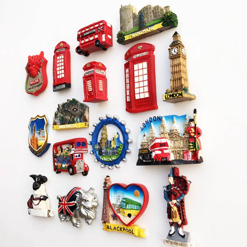 Creative UK Fridge Magnet 3D Resin Handmade Craft Tourist Travel Souvenir Collection Letters fridge Sticker