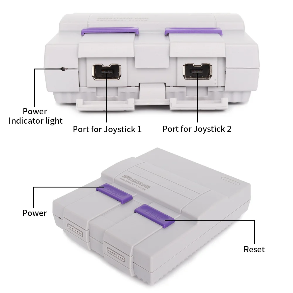 Portatil Grey supernark встроенный в 821 игровой приставку контроллер для Nintendo Mini Snes Классическая игровая