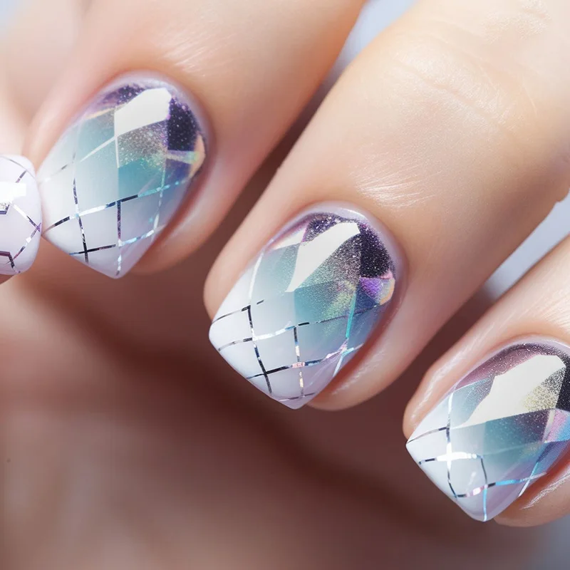 Short Acrylic Rhinestones False Nails Luxury Private Label Press On Nails Mix Designs Wholesale