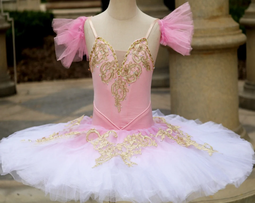 New Pink leotard design girls Professional ballet tutu skirt dance wear tutu custom design   .New--56