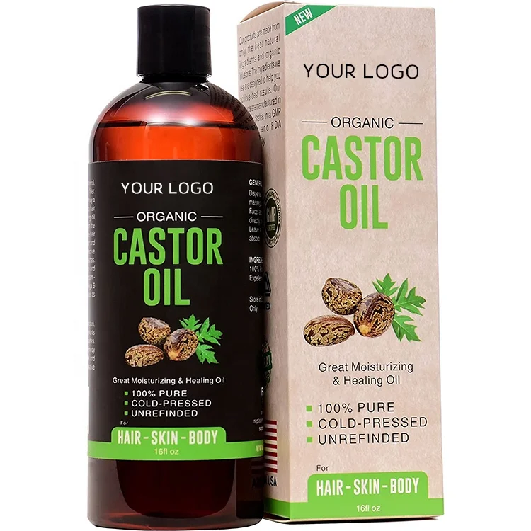 Thick Hair Organic Castor Oil Cold Pressed for Hair Loss Dandruff  Moisturizes Heals Dry Skin nails Eyelashes & Eyebrows growth