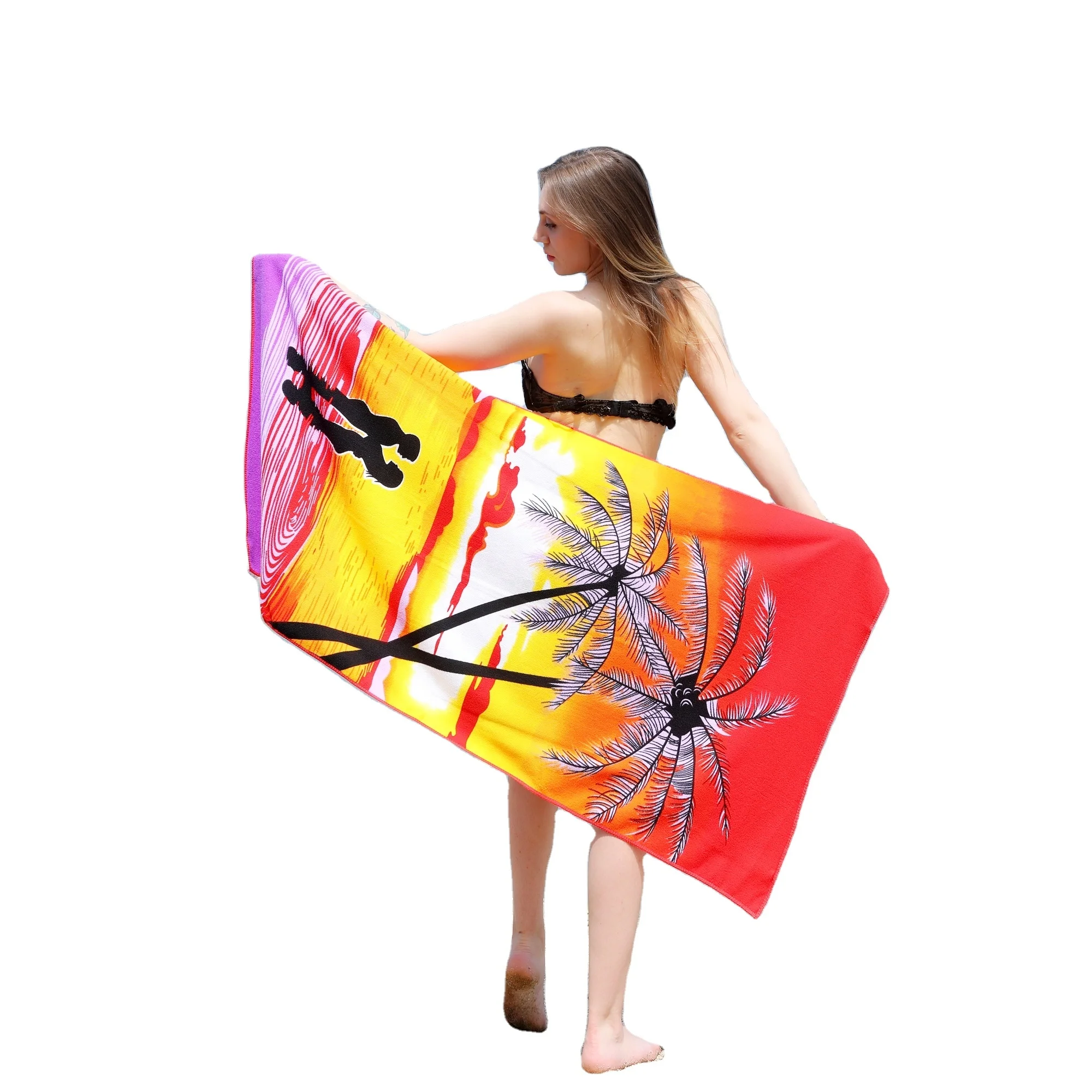 Custom Printed Light weight quick dry Solid Micro suede rally towels, sand-free Microfiber Sueded beach sport promotion towels
