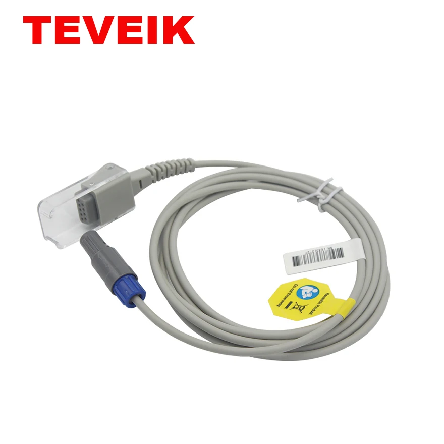 Customized SpO2 extension cable 6pin to DB9 female Mindray Reusable Adult Medical Finger Clip for Datex SpO2 Sensor Probe