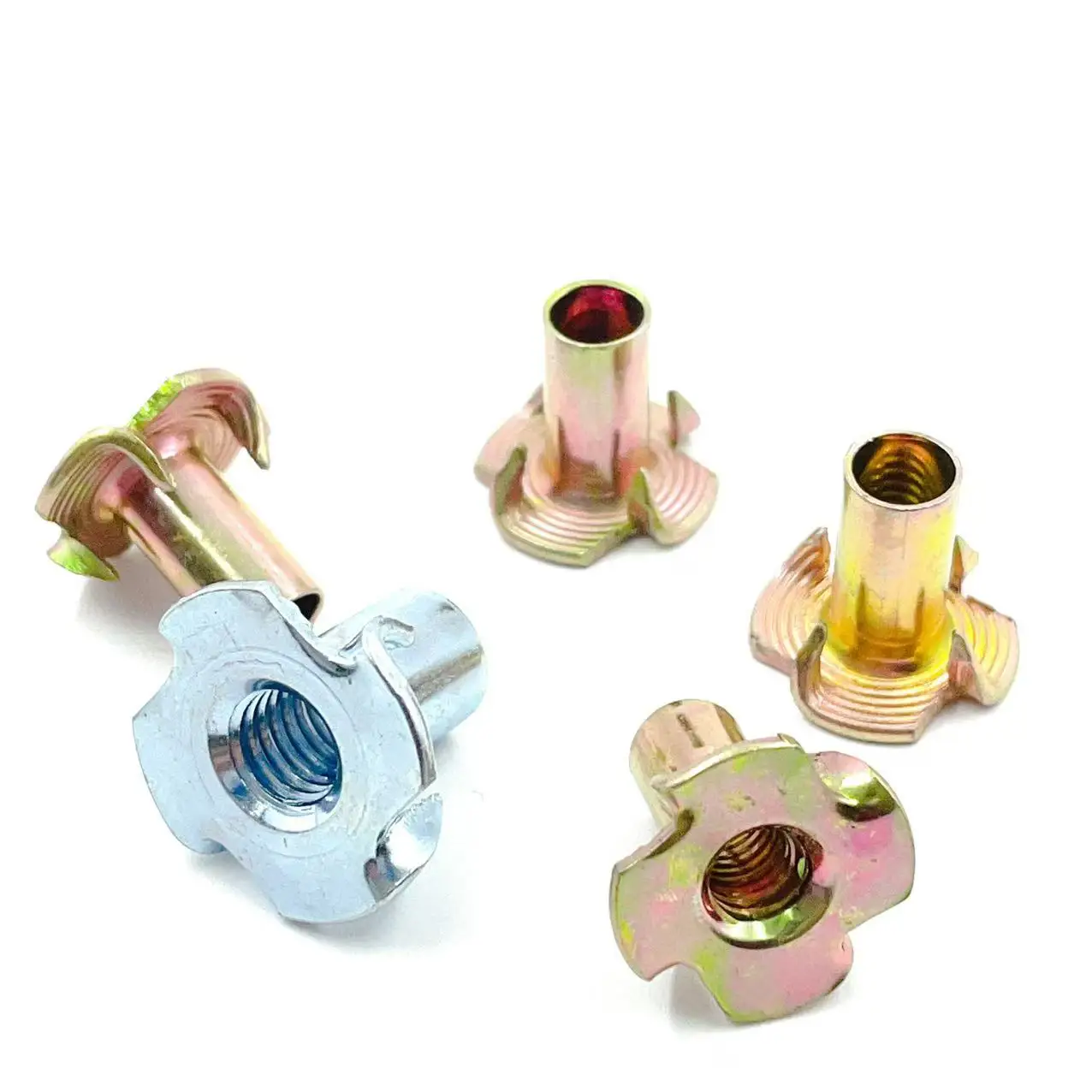 YZ-N004 Furniture Screw Factory DIN1624 t nut zinc plated four claw and bolt climbing furniture wood insert nut