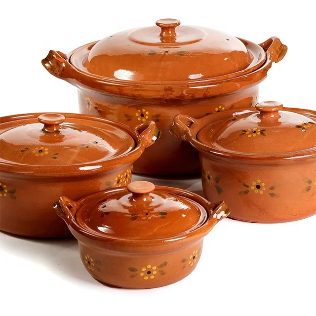 OEM Straight shape cooking pots and pans,Wholesale custom handmade kitchen ware clay pots large cooking pots