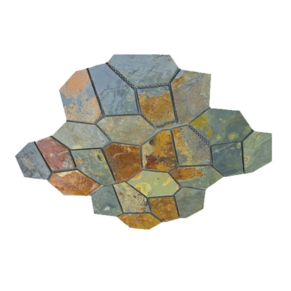 decorate multi color slate tile patio pavers flagstone patios paving stone floor tile